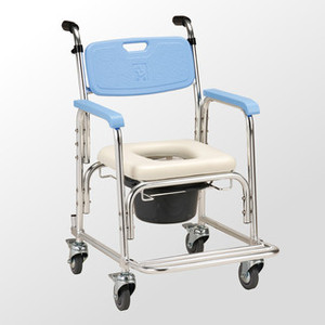 JCS-205 鋁合金有輪洗澡便器椅..加推手 優惠價:3800元(來電驚喜價)