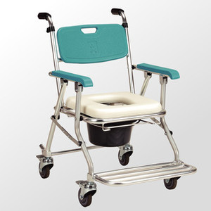 JCS-208 鋁合金可收合有輪洗澡便器椅 優惠價:4800元(來電驚喜價)